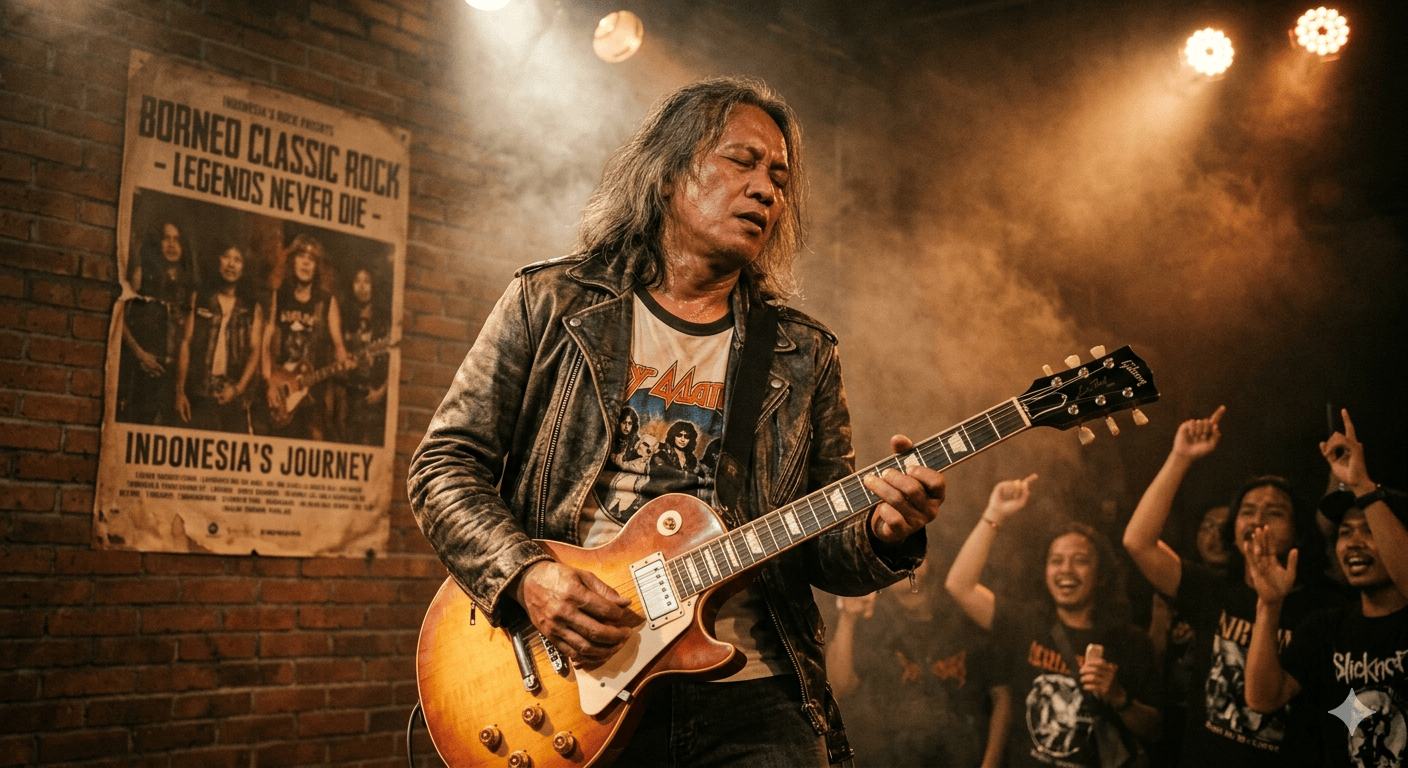 Musisi Rock Klasik Indonesia di Panggung Borneo